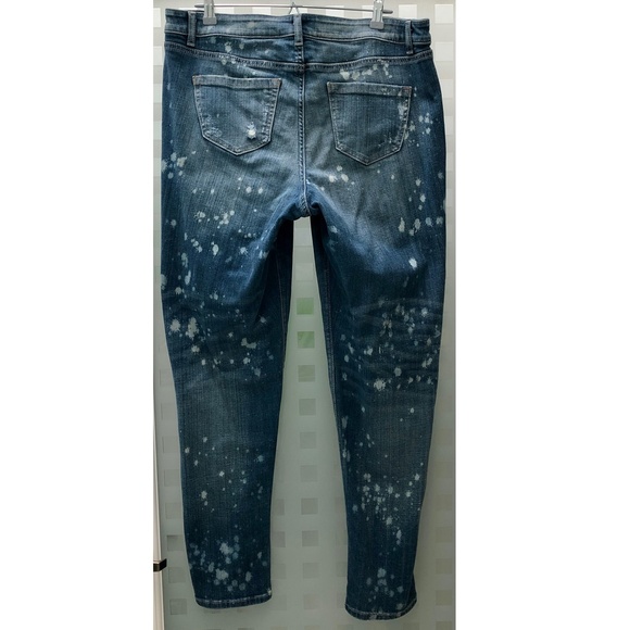 🎉3HP🎉 LANE BRYANT Low Rise Boyfriend Jeans Distressed Deconstructed Stretch 16 - Picture 9 of 16